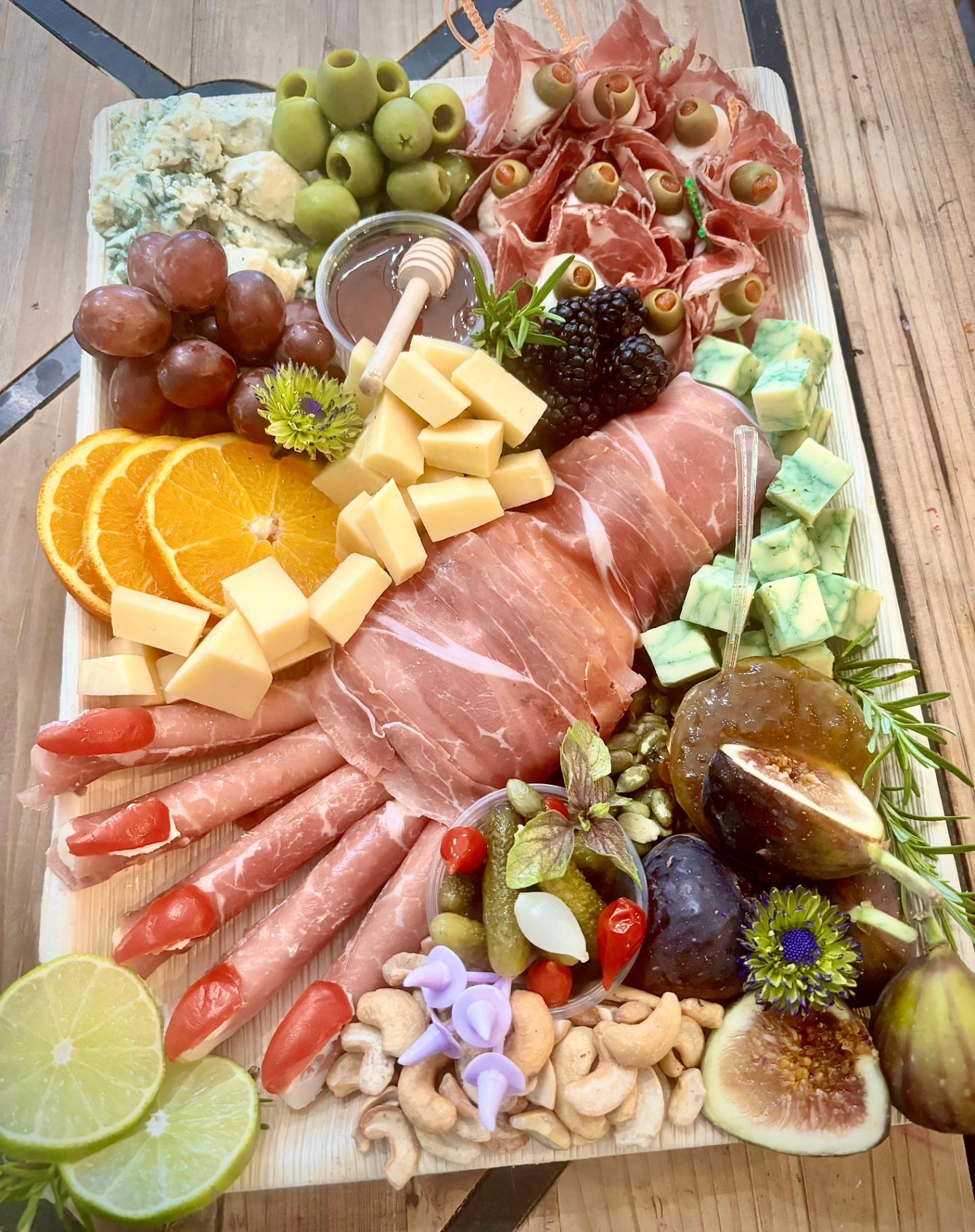 Prosciutto, cheese and fig charcuterie board